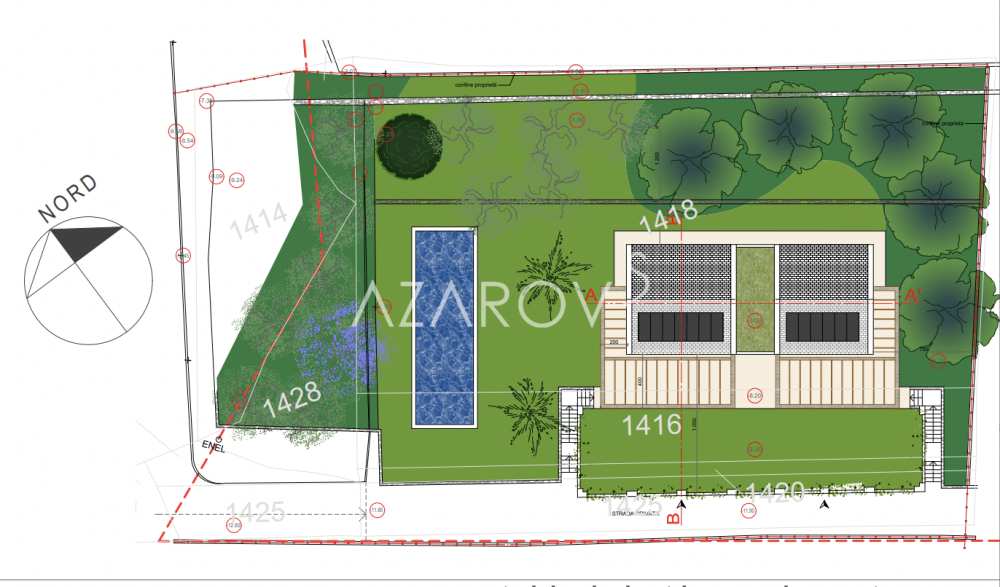 Färdigt projekt för en villa på 400 m2 i Bordighera