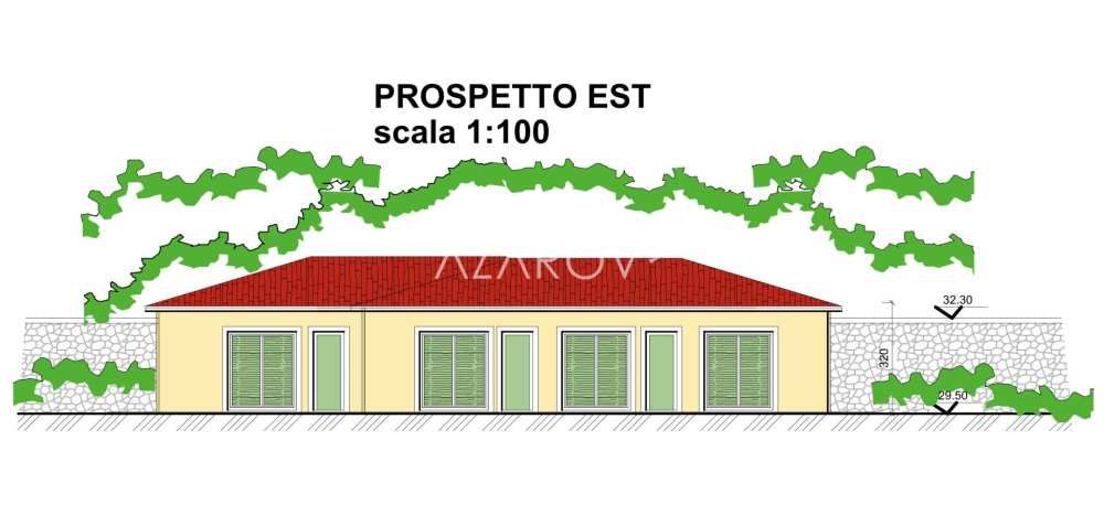 Projekt redo för byggnation av ett hus i Sanremo